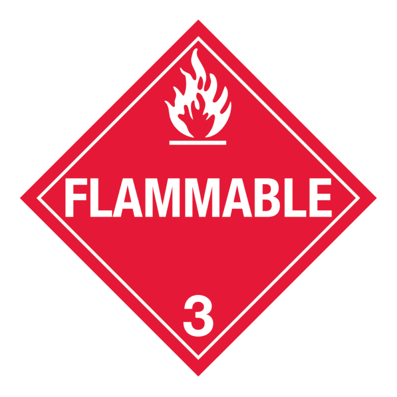 Hazard Class 3 Flammable Liquids Worded Placards ICC Compliance