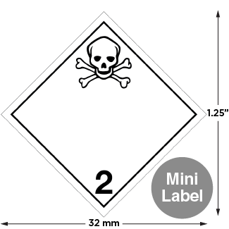 Hazard Class 2 3 Toxic Gas Non Worded Mini High Gloss Label Icc