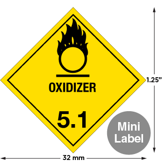 Hazard Class 5 1 Oxidizer Worded Mini Label Icc