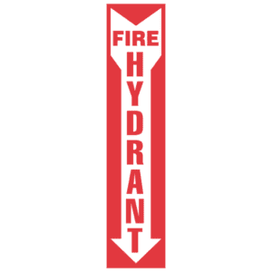 Fire Hydrant (Vertical), 4" x 18", Self-Stick Vinyl Sign - ICC Canada