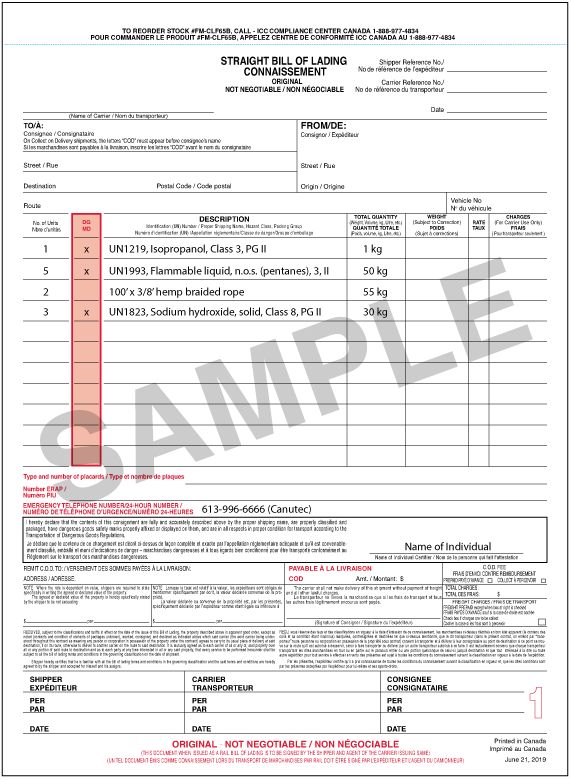 How to Fill in Dangerous Goods Shipping Paper