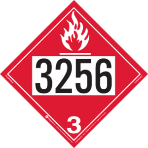 UN 3256, Hazard Class 3 - Flammable Liquid, Permanent Self-Stick Vinyl - ICC Canada