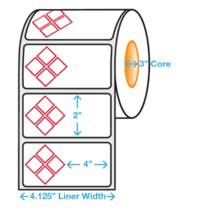 GHS Diamonds, 4-Up, Paper, Roll,  2 x 4, 500/Roll - ICC Canada