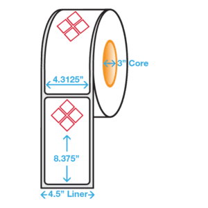 GHS Diamonds, 4-Up, Vinyl, Roll,  4.3125" x 8.375", 500/roll - ICC Canada