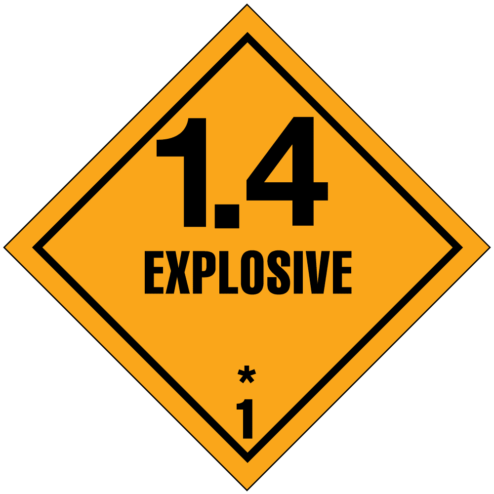 Hazard Class 1 4 Explosive Worded High Gloss Label Icc Compliance