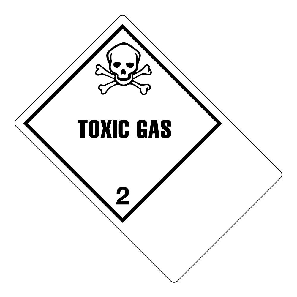 Hazard Class Toxic Gas Worded Shipping Name Large Tab Blank