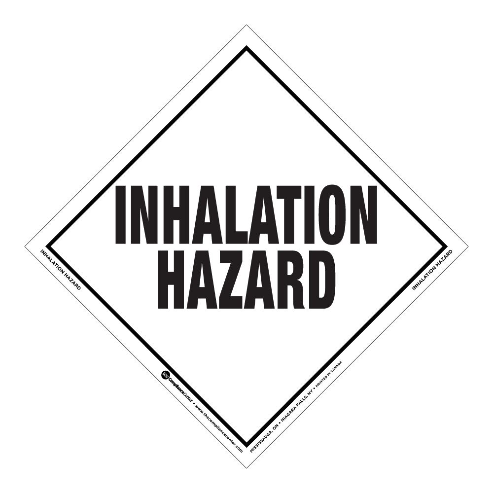 Inhalation Hazard Placard, Removable Self-Stick Vinyl - ICC Canada