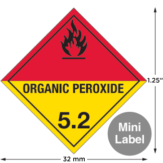 Hazard Class Organic Peroxide Worded Mini High Gloss Label Icc