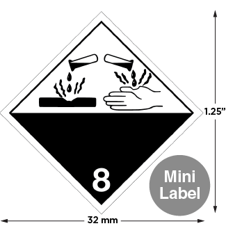 Hazard Class Corrosive Material Non Worded Mini High Gloss Label