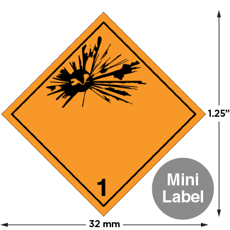 Hazard Class 1 Explosive Non Worded Mini High Gloss Label Icc