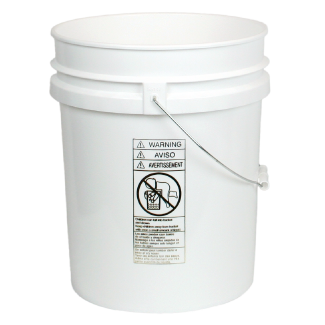 5 Gallon Plastic Buckets - White HDPE Pails