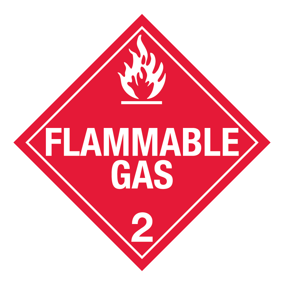 Hazard Class 2 1 Flammable Gas Removable Self Stick Vinyl Placard Icc