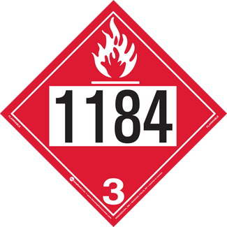 Un 1184 Hazard Class 3 Flammable Liquid Rigid Vinyl Icc