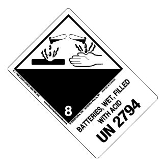 Hazard Class 8 Corrosive Material Non Worded High Gloss Label