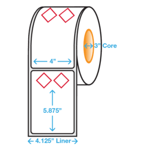 GHS Stock Thermal Transfer Labels, 2-Symbol Roll, 4" x 6" - ICC USA