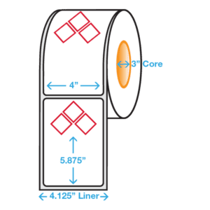 GHS Stock Thermal Transfer Labels, 3-Symbol Roll, 4" x 6" - ICC USA