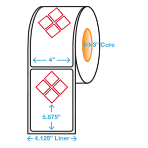 GHS Stock Thermal Transfer Labels, 4-Symbol Roll, 4" x 6" - ICC USA