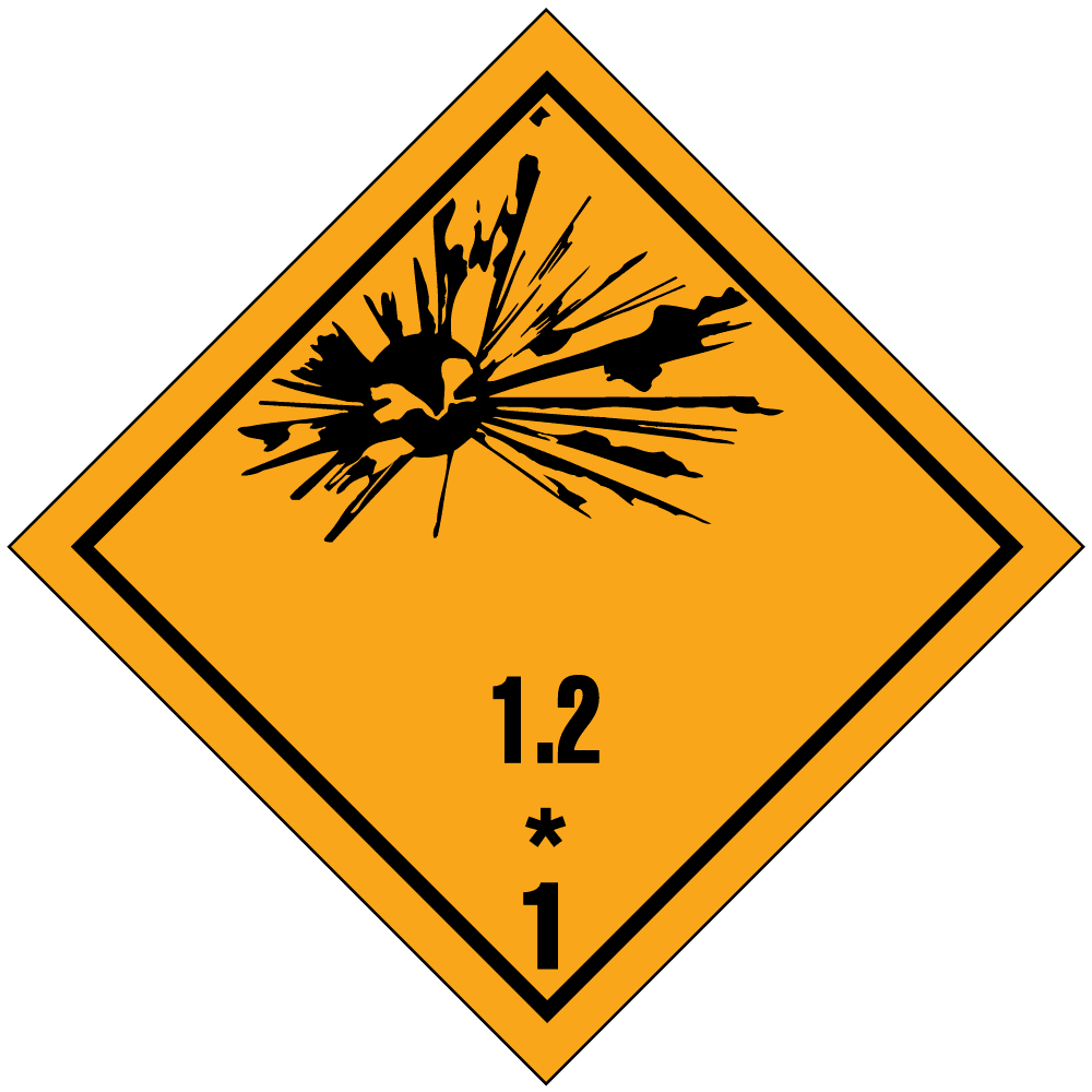 Hazard Class Explosive Non Worded High Gloss Label Icc