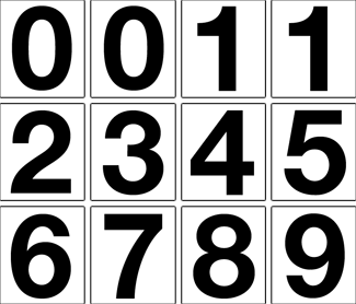 Numbering Kit, 1200 Numbers, 3-1/2, Clear Mylar - ICC Compliance Center  Inc - USA