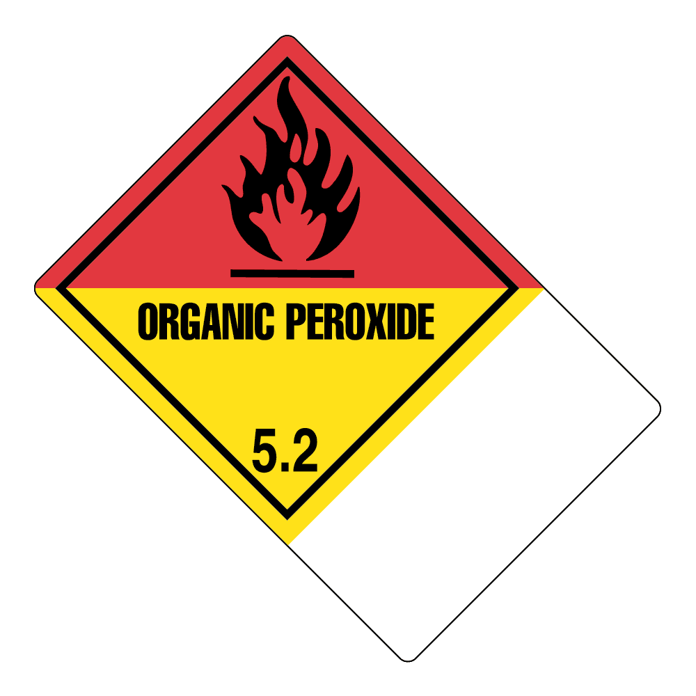 Hazard Class Organic Peroxide Worded Shipping Name Large Tab