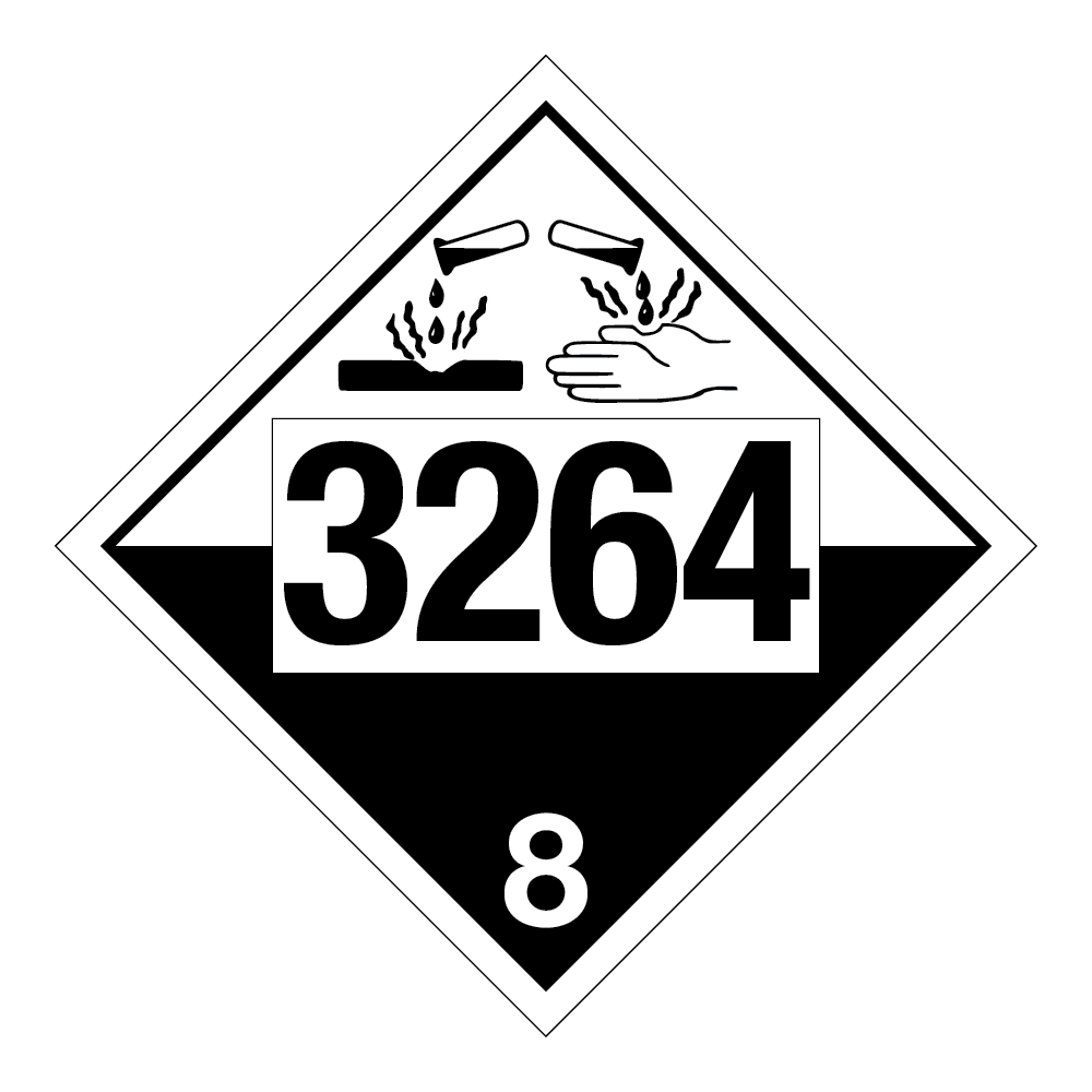 TDG Hazard Class 8 - Corrosive, Custom UN Number, 4