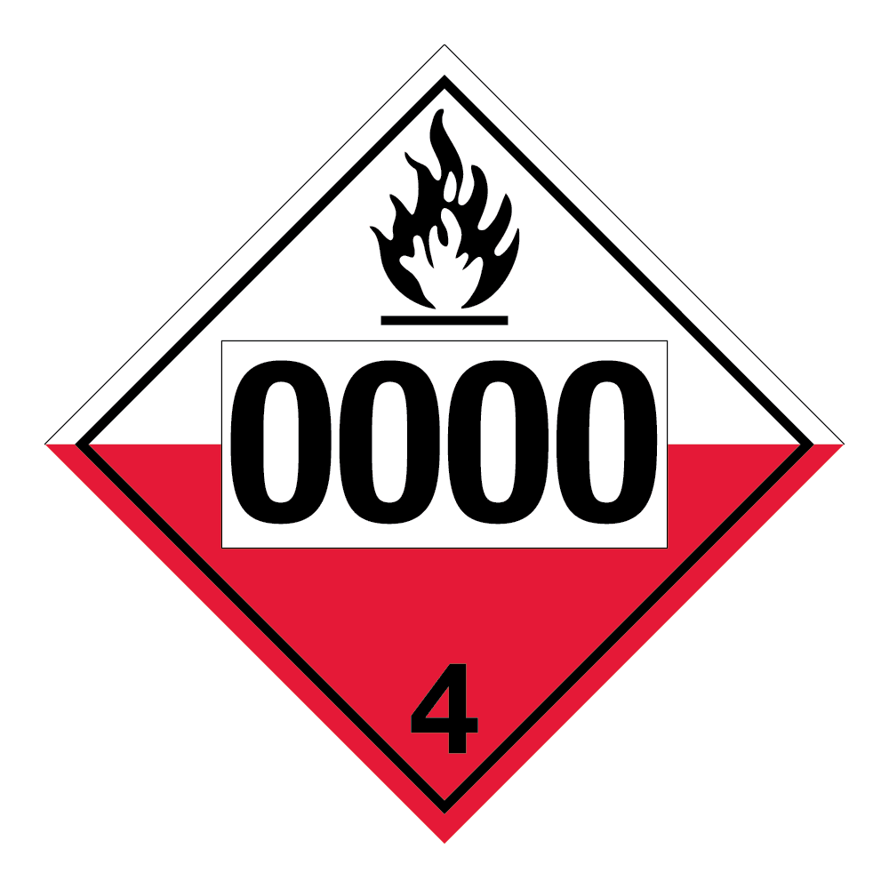 TDG Hazard Class 4.2 - Spontaneously Combustible, Custom UN Number, 4 ...