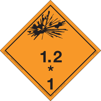 Hazard Class 1.2 - Explosive, Tagboard, Non-Worded Placard - ICC USA